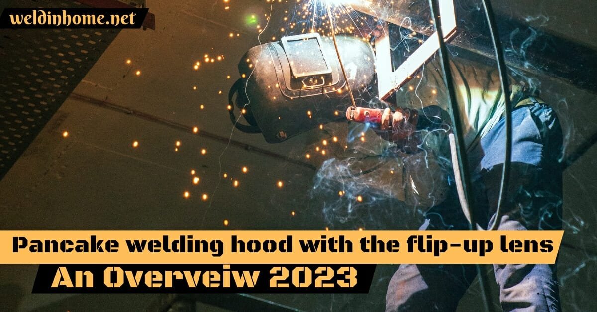 Pancake welding hood with flip-up lens