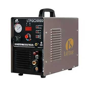 LOTOS Plasma Cutter Tig Welder and Stick Welder 3 in 1 Combo Welding Machine,½ Inch Clean Cut,Brown (Pilot